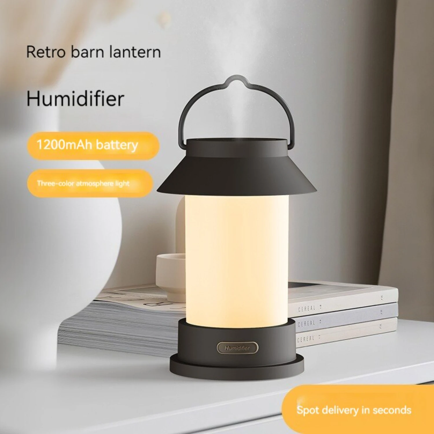 

New Must-Have Vintage Portable Compact Desktop Lamp Humidifier - Efficient Silent Indoor Air Atomizer - Essential for Camping an