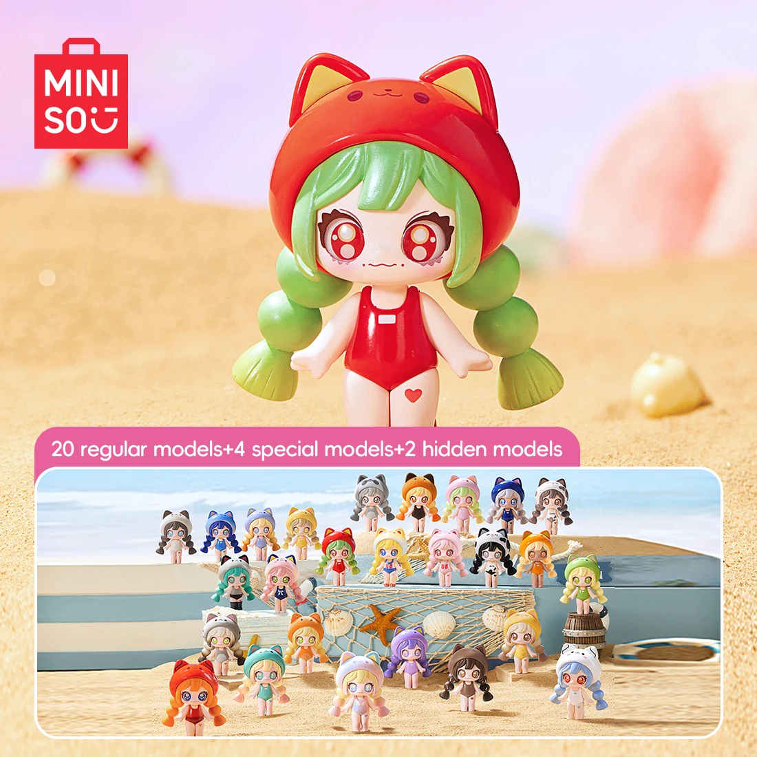 MINISO HOLA Dopamine Cat Collection Surprise Icon Box Collectible Desktop Decor Figurine Toy Gift for Fans Kids 1pc Random Style