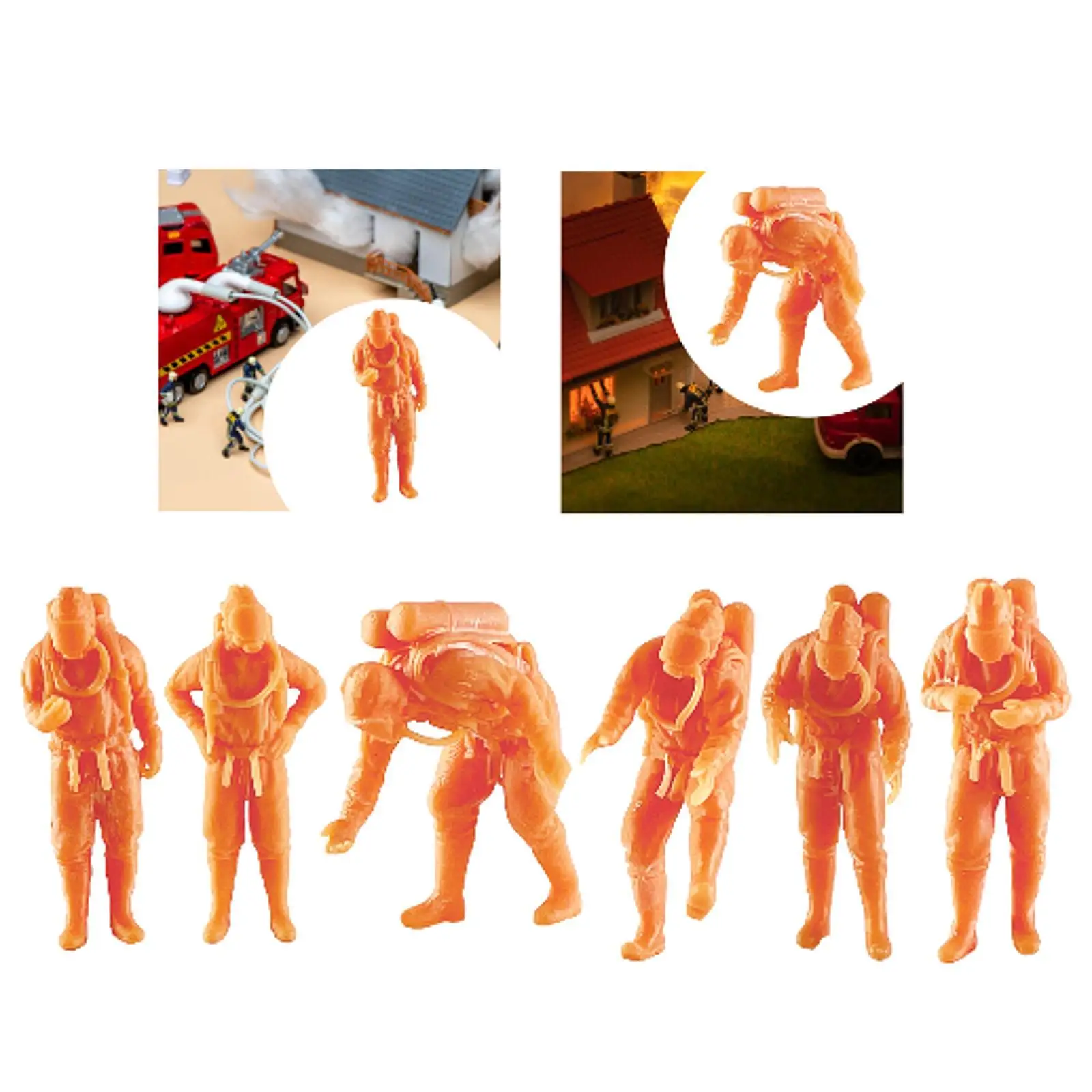 Resin 1/64 Scale Figures Micro Scene Figures Movie Prop Ornament Tiny People Miniature Firefighter for DIY Projects Accessory