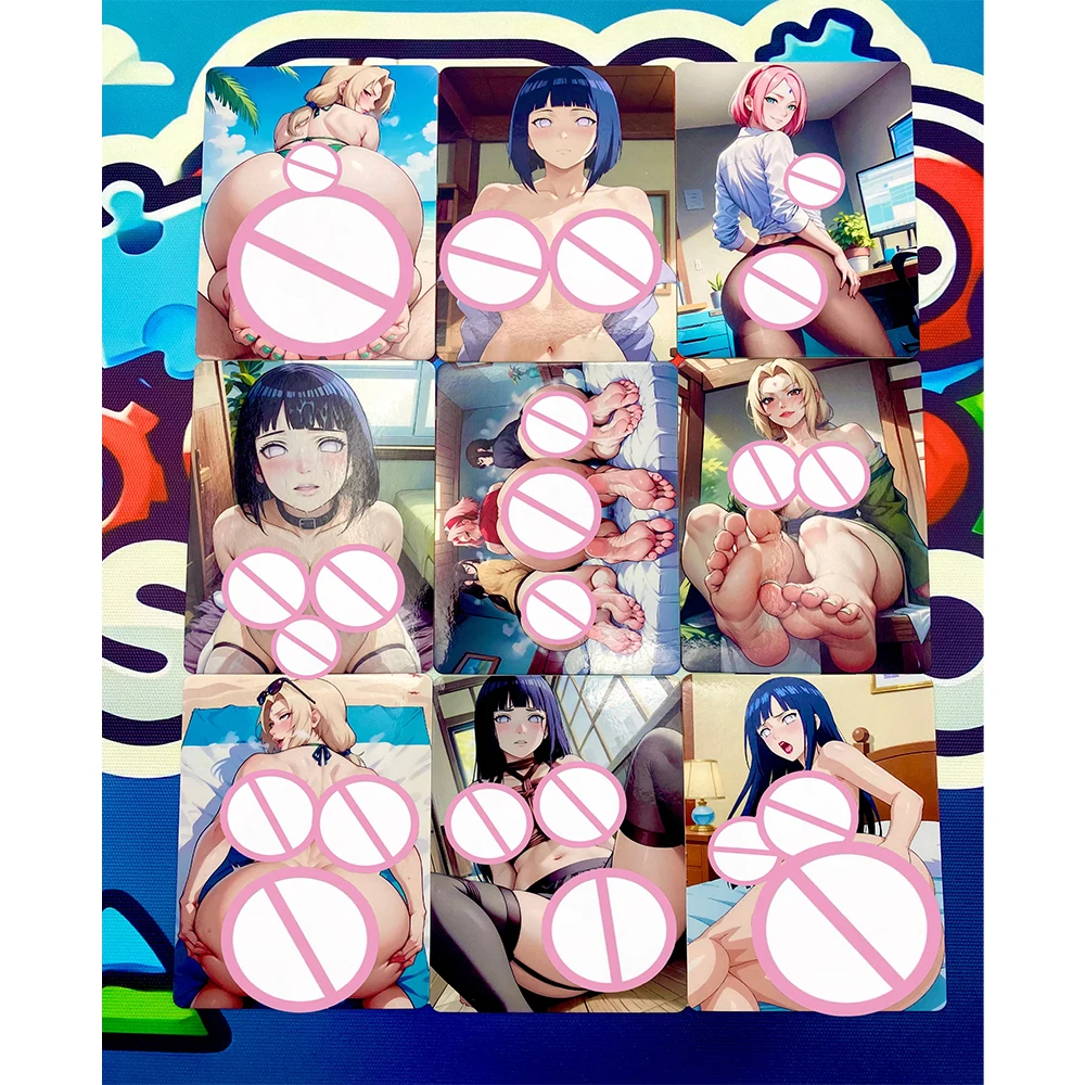 

9PCS Naruto Cards Anime Sexy Waifu Collection Card Swimsuit Girl Hinata Tsunade Sakura ACG Decor Birthday Gifts For Otaku Fans
