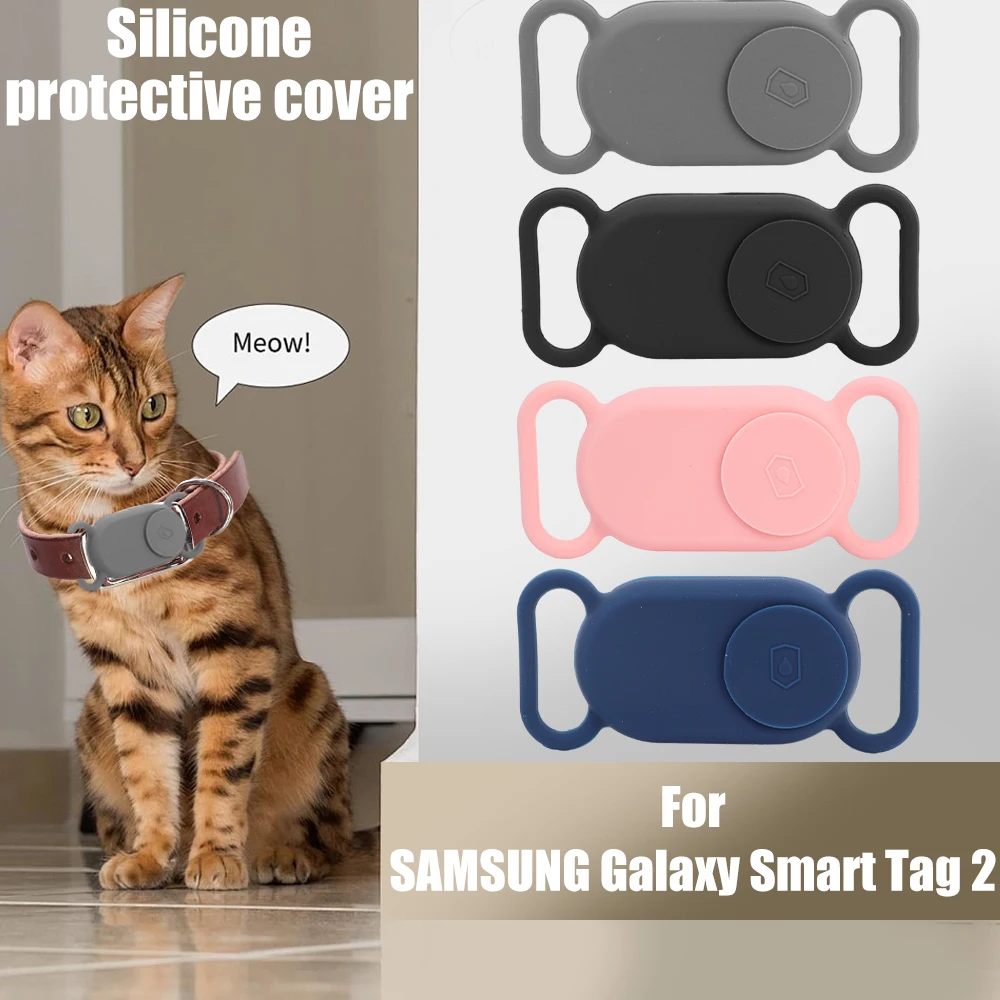 For Samsung Galaxy SmartTag2 Secure Holder Waterproof Anti-Lost Silicone Case Slim Cover for Dog Collar Pet Necklace Accessories