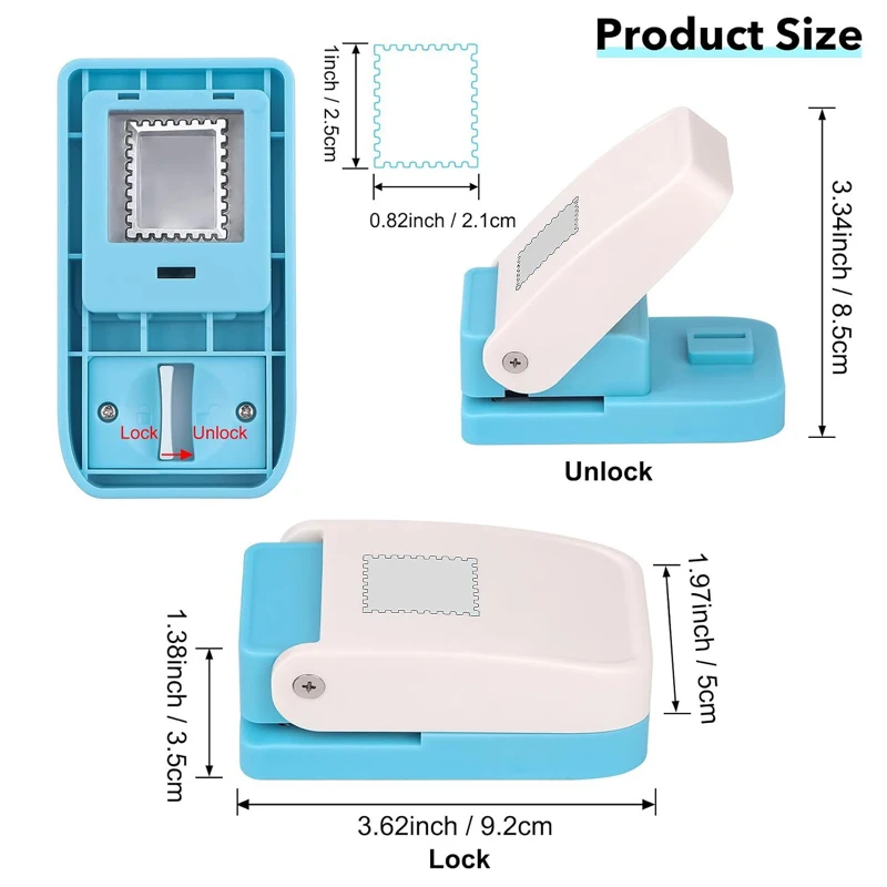 Fromthenon Stamp Making DIY Craft Embosser Puncher Postage Stamp Photo Decoration Craft Paper Punch Tool Stationery Supplies