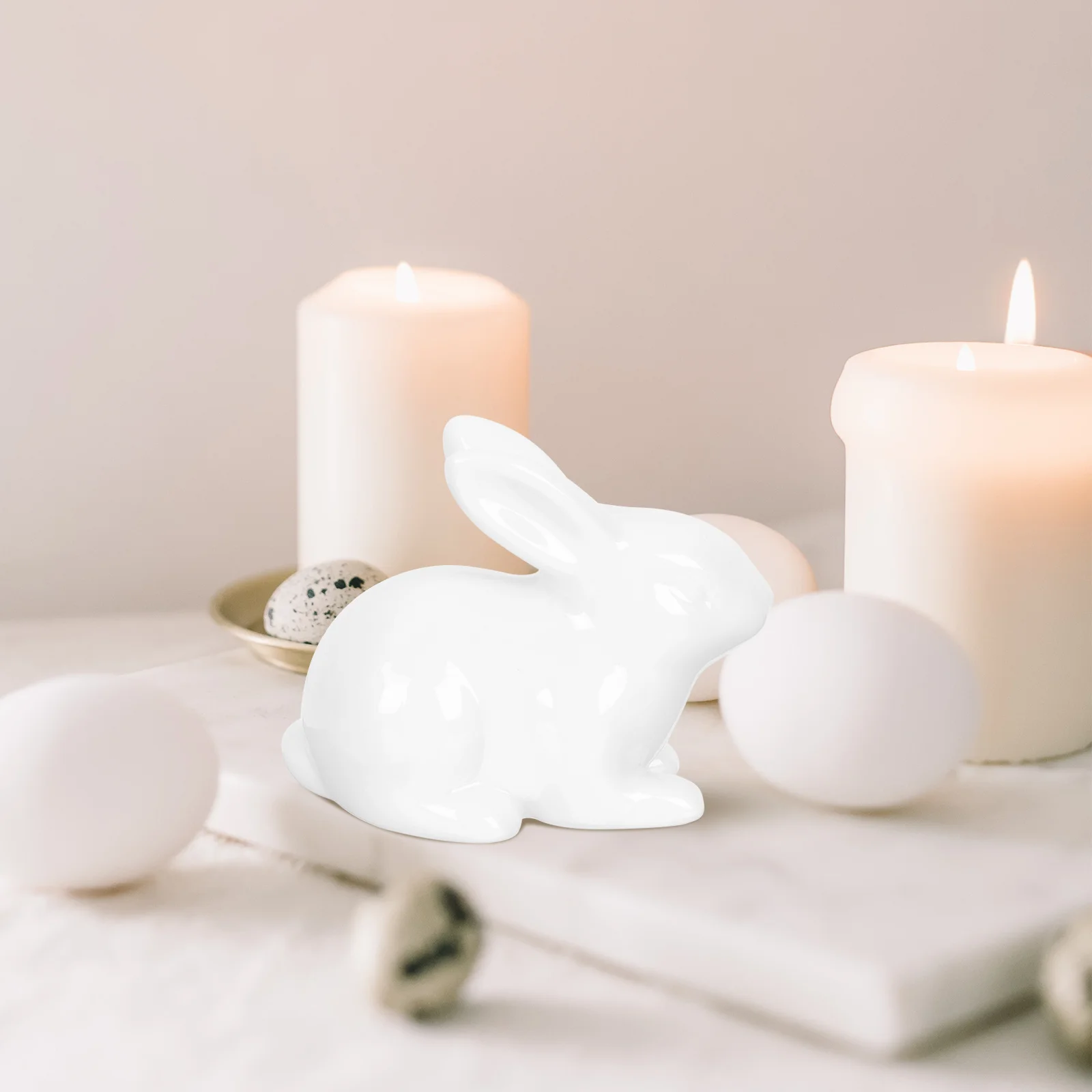 

Ceramic Rabbit Easter Ornament Exquisite Desktop Decoration Artistic Home Bunny Statue Tabletop Adornment Home Figurine Decor