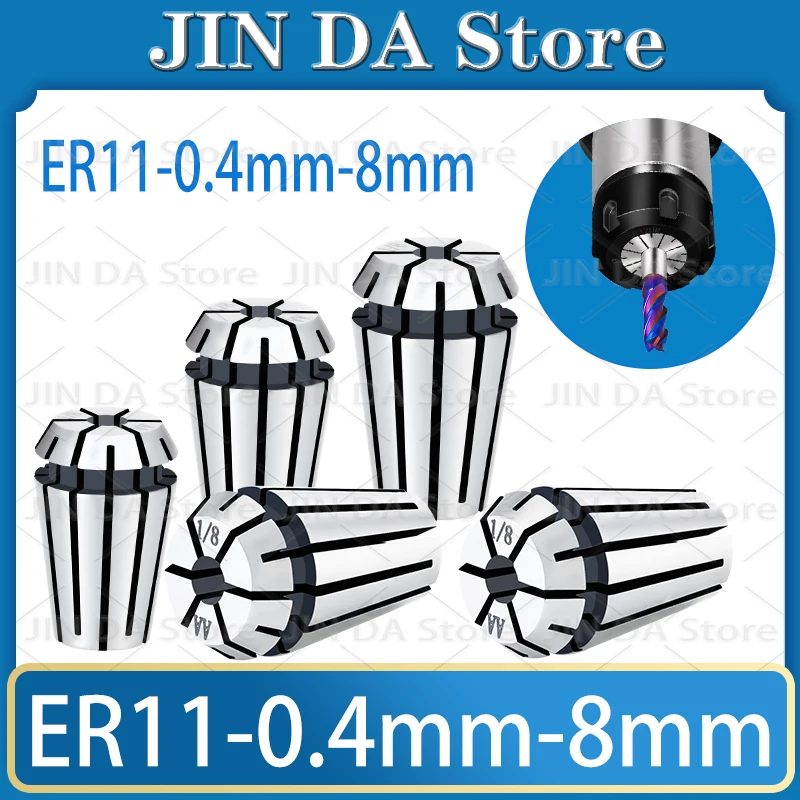 Pinza ER11 de 0.5mm 0.8mm para orificios pequeños, pinza ER11 de 3mm 4mm 5mm de alta precisión 0.008mm, pinza ER11 de 8mm