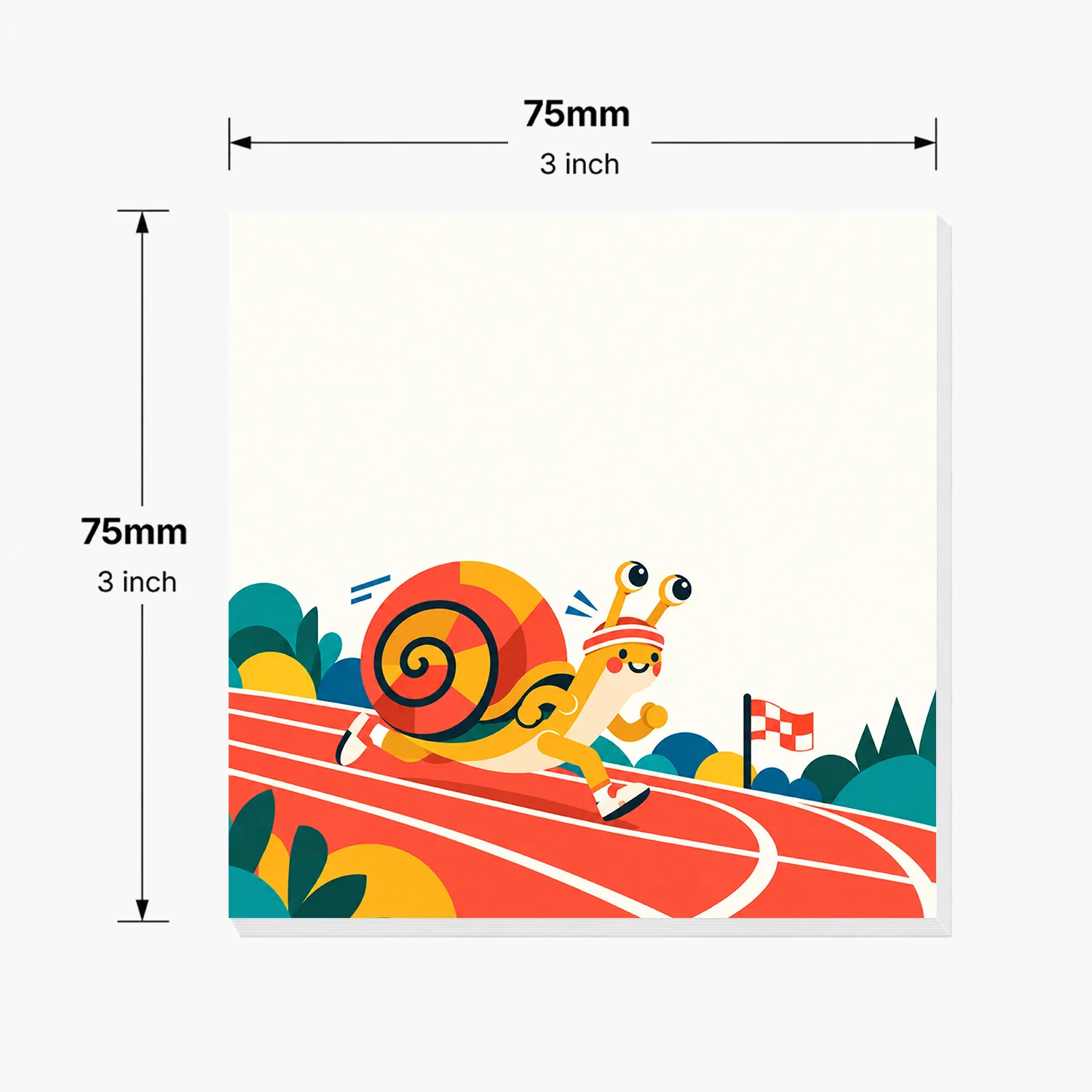 2PCS Funny Snail Sticky Notes 100 Sheets Cute Running Snail Race Track Colorful Cartoon Memo Pads for Office School Stationery