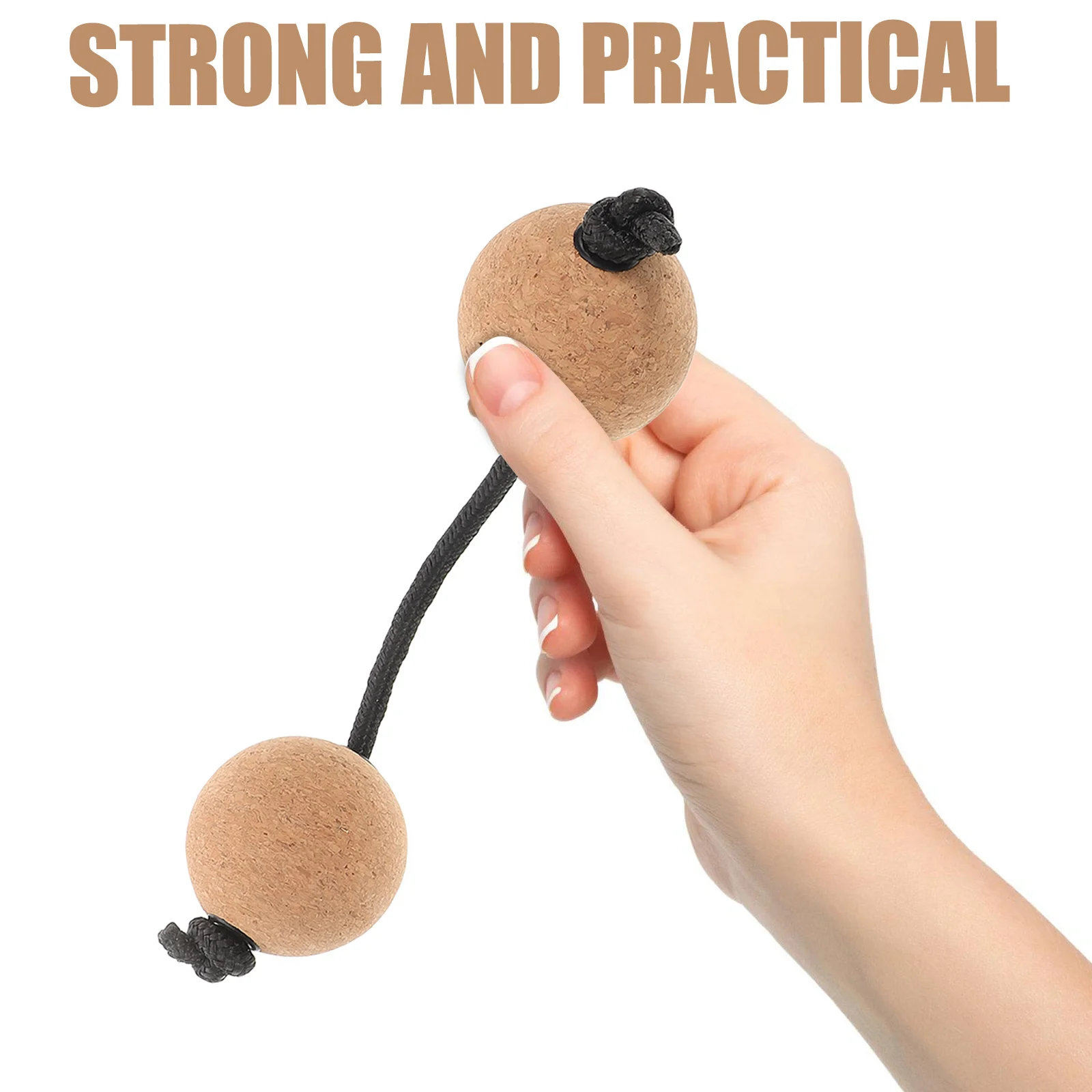 

2Pairs Percussion Shaker Ball Soft Cork Material Seamless Matte Surface for Comfortable Grip Rhythm Instrument for Music