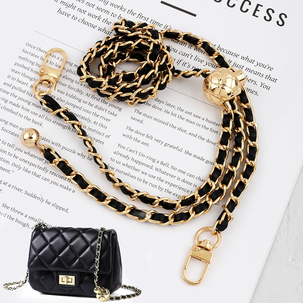 

Сумка из искусственной кожи с цепочками, маленькие золотые шарики, сменные плечевые ремни, регулируемые для сумки, аксессуары для кошелька через плечо