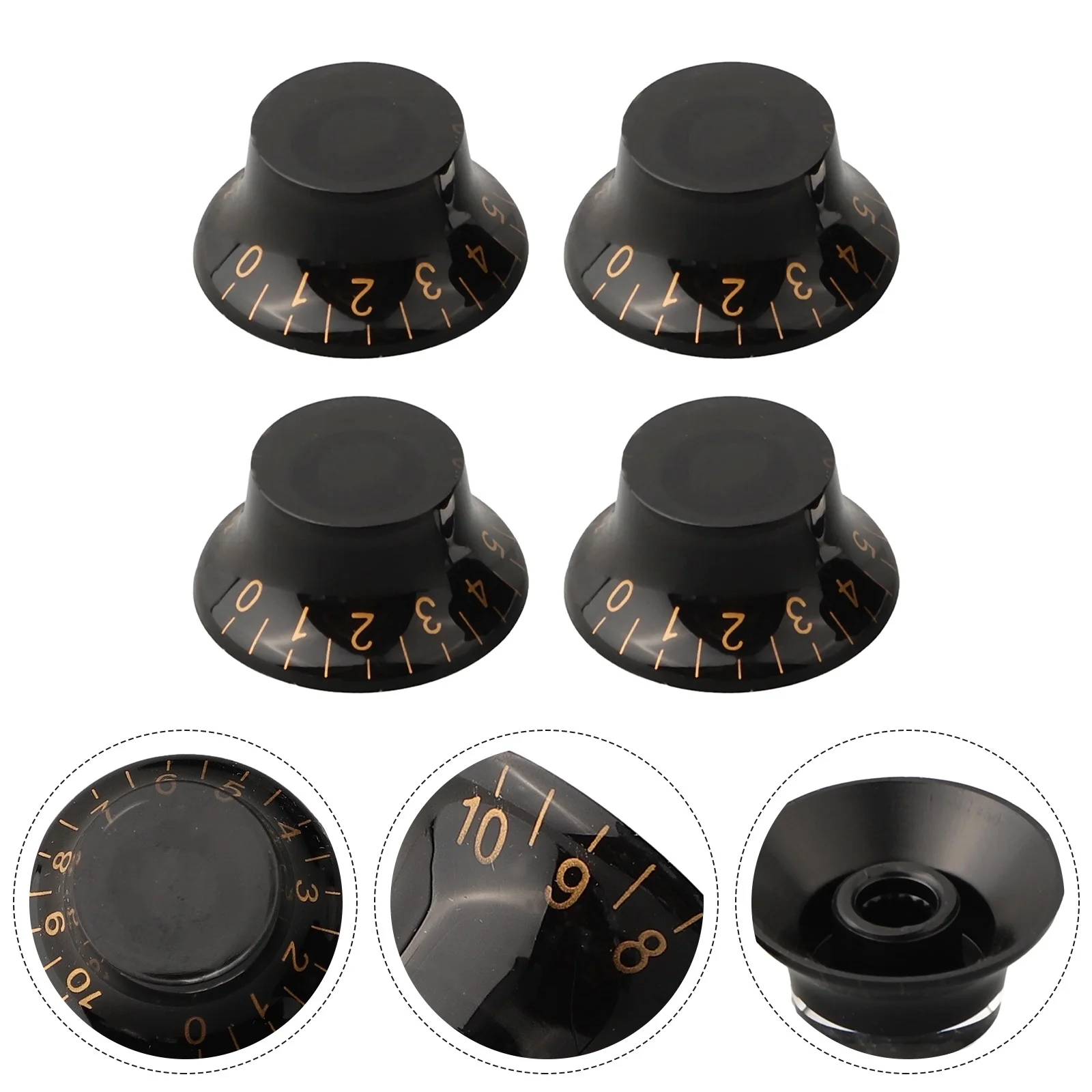 

4Pcs Guitar Knobs Knob Part Speed Top Hat Volume 4pcs 6*3*2CM 6mm Diameter Pot Accessories For Electric Guitar