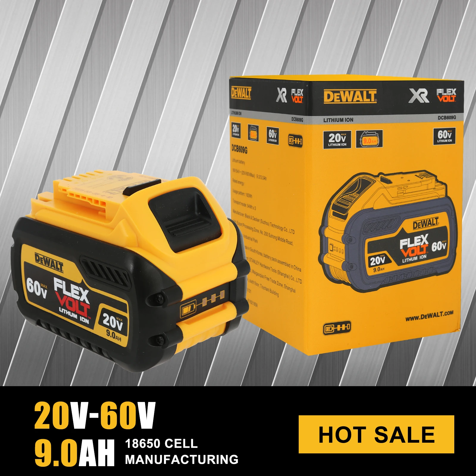 100% originální Dewalt 18V baterie 5Ah 6Ah 9Ah lithium-iontová baterie pro 20V Dewalt elektrické nářadí DCB206 DCB205 DCB204 DCB184 DCB200 - náhled 4