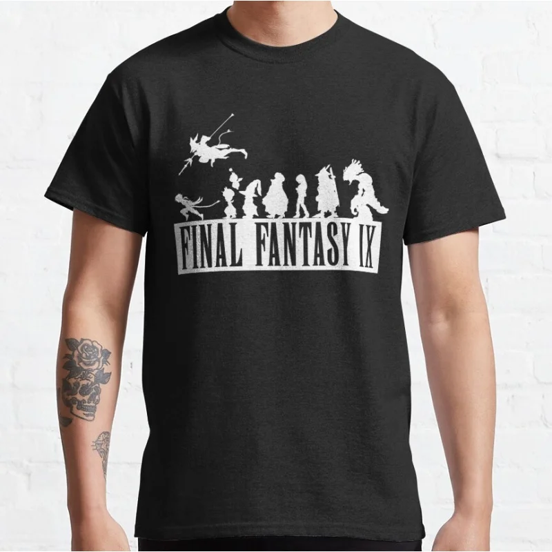 

Final Fantasy IX - The Team Gift t shirt for RPG gamer 100% cotton printed tee Men's Short Sleeve Graphic Clothes All size tops