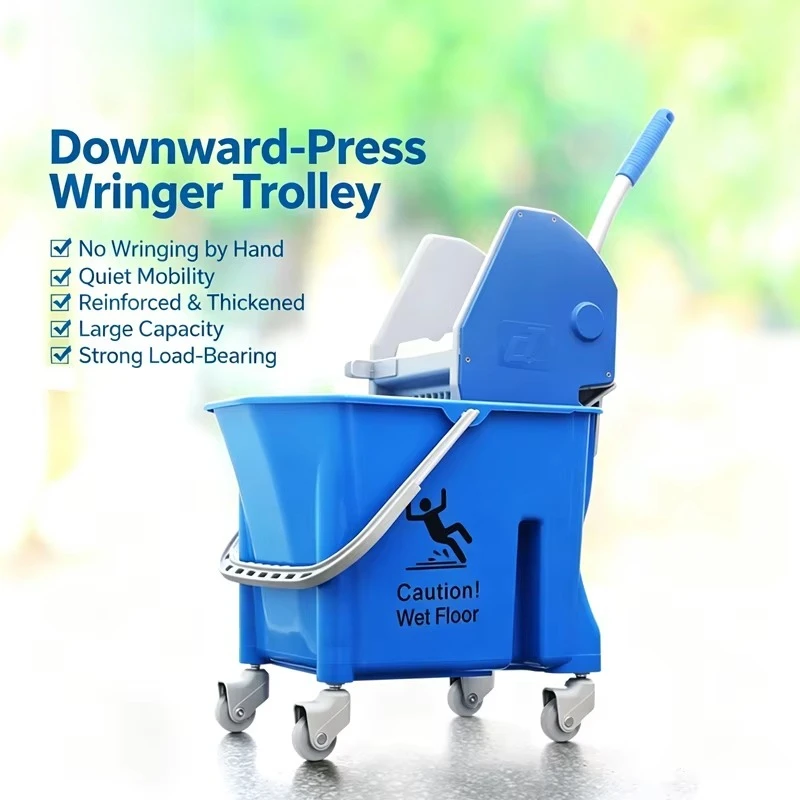High quality plastic press 25L single mop twisted barrel with silent wheel