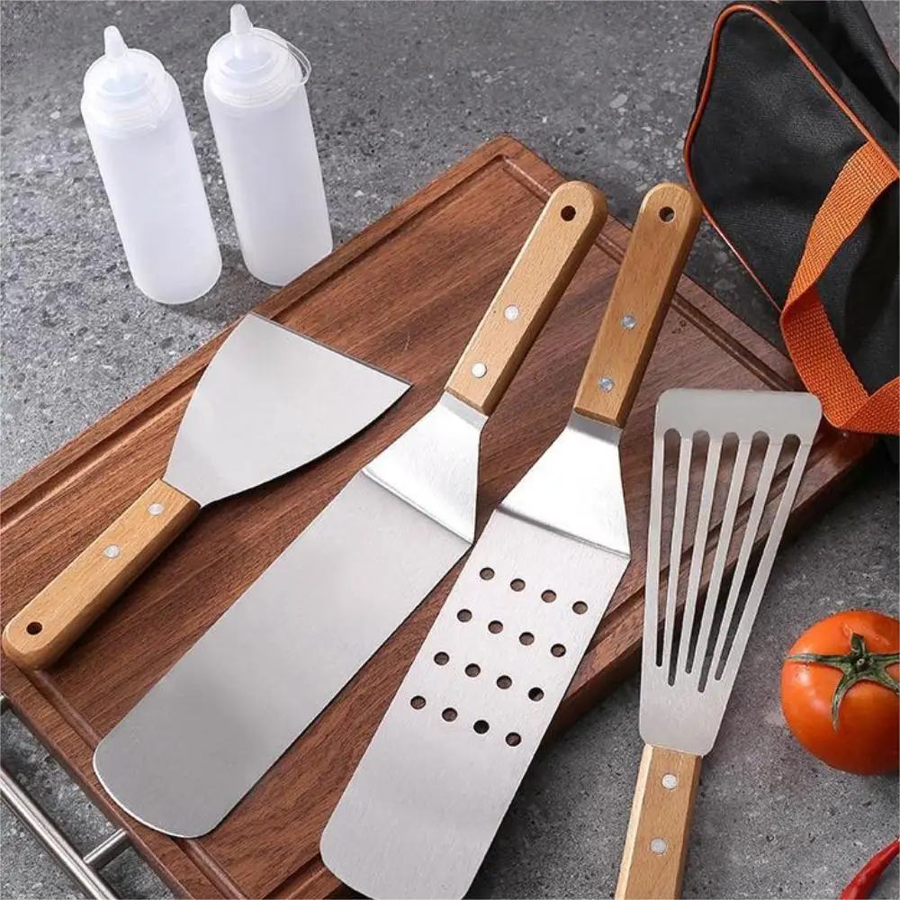 9 PC stainless steel barbecue set suitable for outdoor cooking, great barbecue gift at birthday weddings