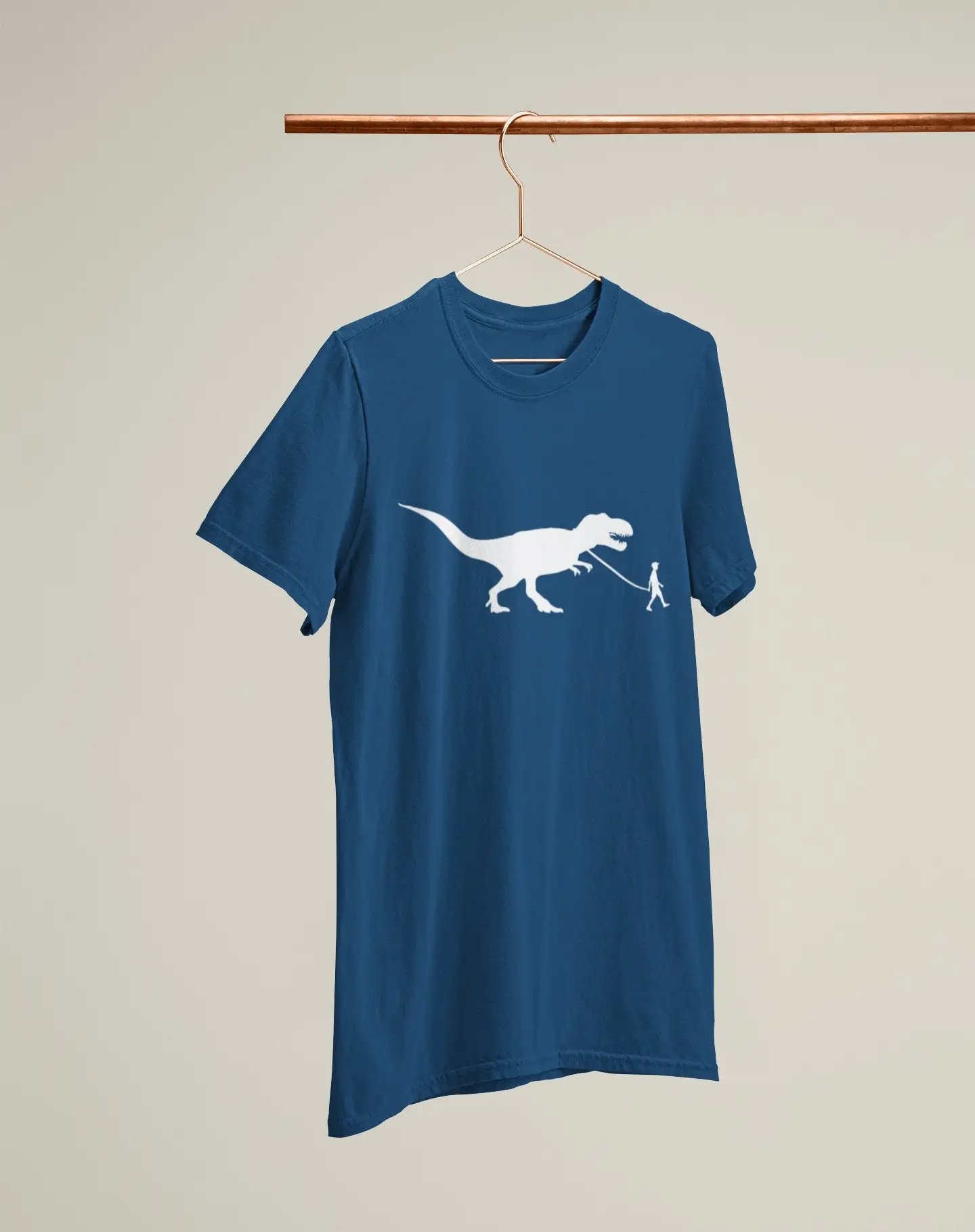 Banksy Graffiti Boy And Dinosaur On A Leash Heavyweight Cotton Unisex T Shirt With Print Tee Top