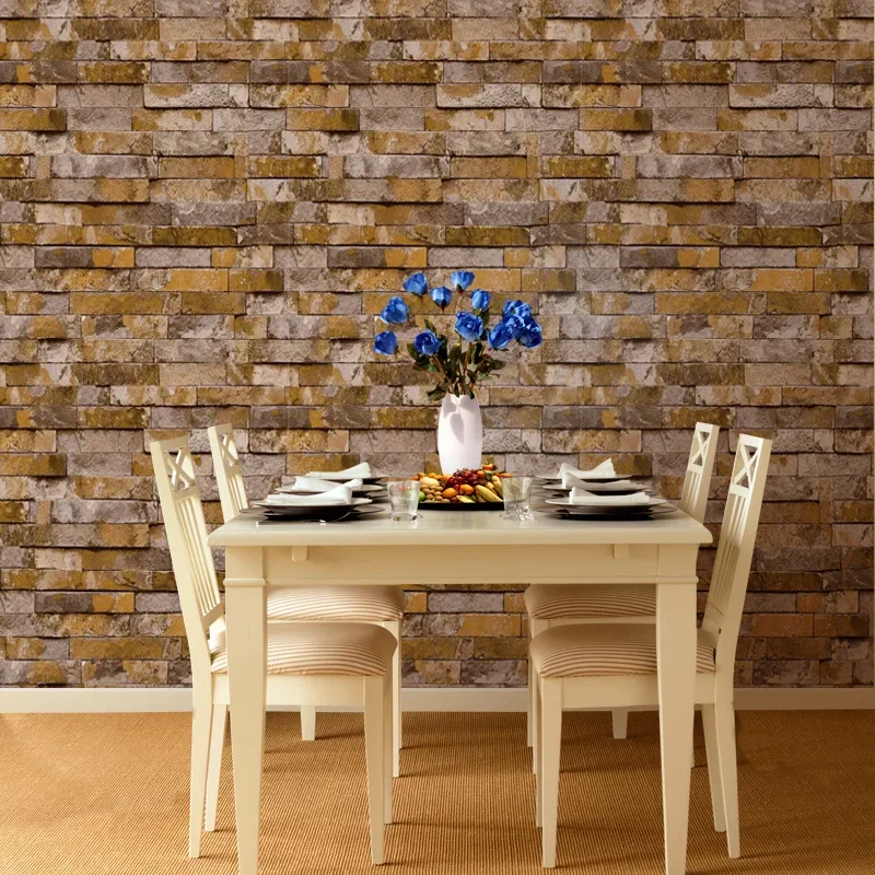 House Wing Brick Block 3D Brick Pattern Wallpaper Clothing Store Wallpaper Hotel Culture Brick TV Wall Background Simple Living