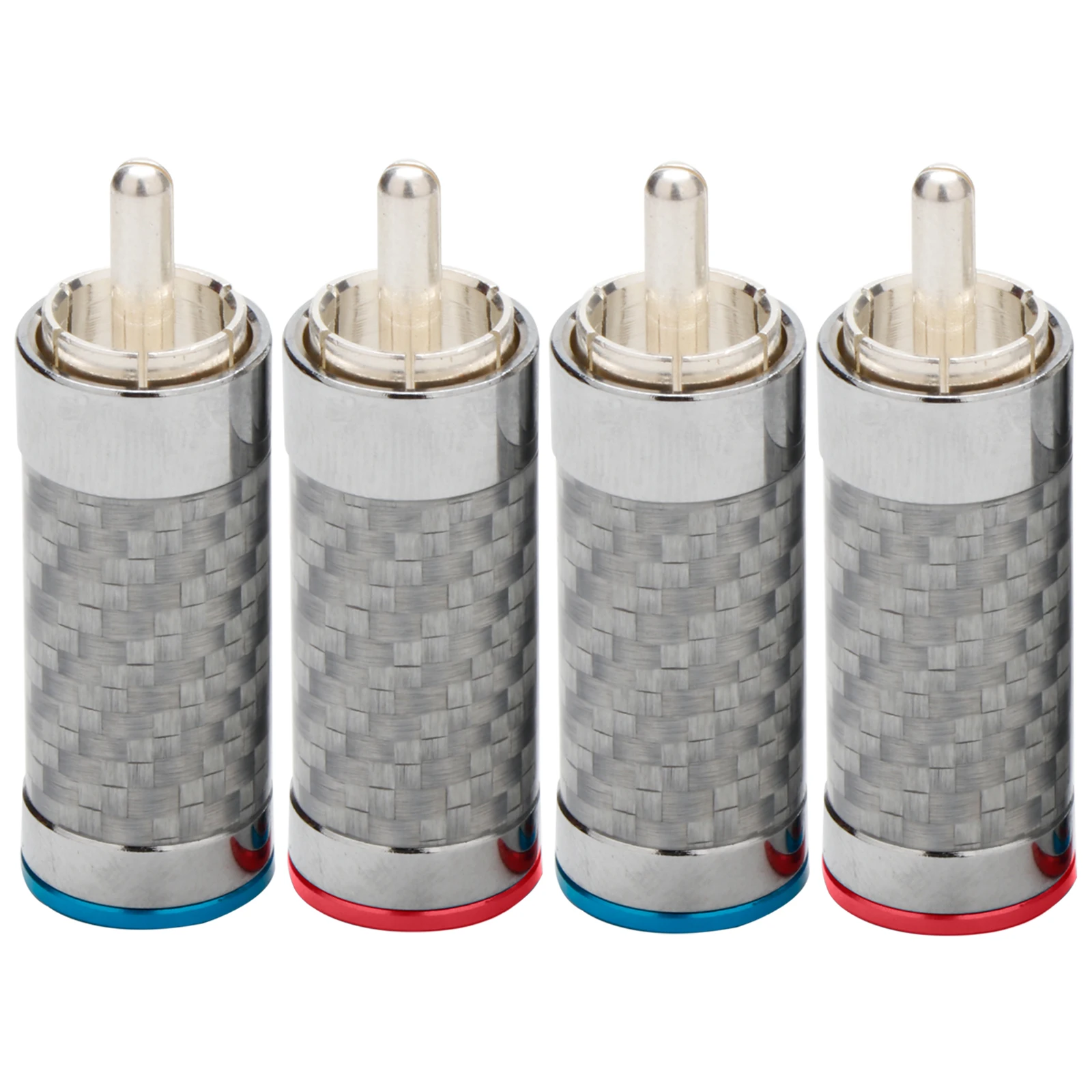 4 قطعة ألياف الكربون rca موصل الفضة مطلي/الذهب التوصيل RCA محطة HiFi الصوت جاك المتكلم RCA محول مأخذ التوصيل لحام سلك