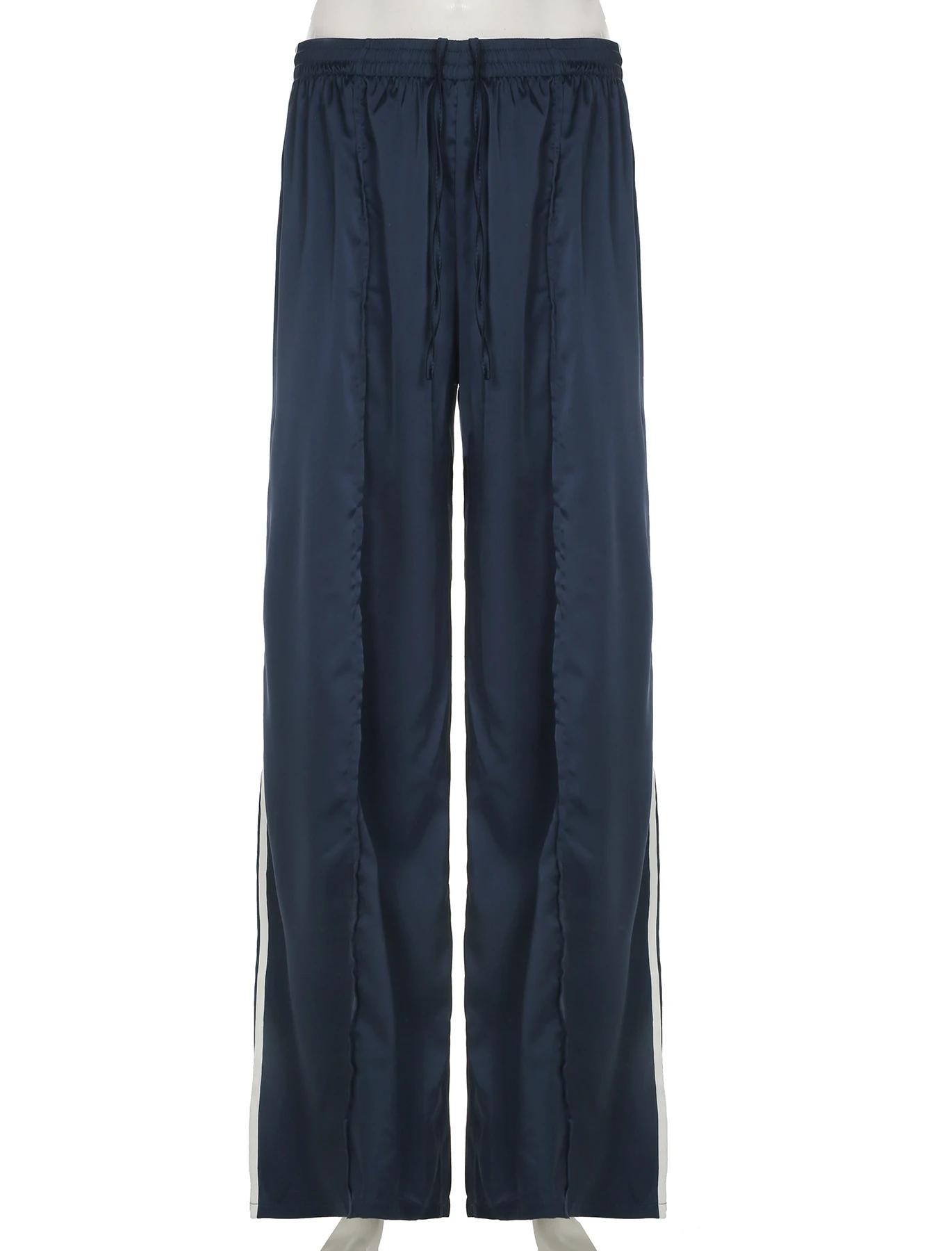 Rockmore-Pantalon large à rayures latérales pour femme, survêtement vintage, taille élastique, fait main, tissé, fjHarajuku, décontracté, basique, automne 2024