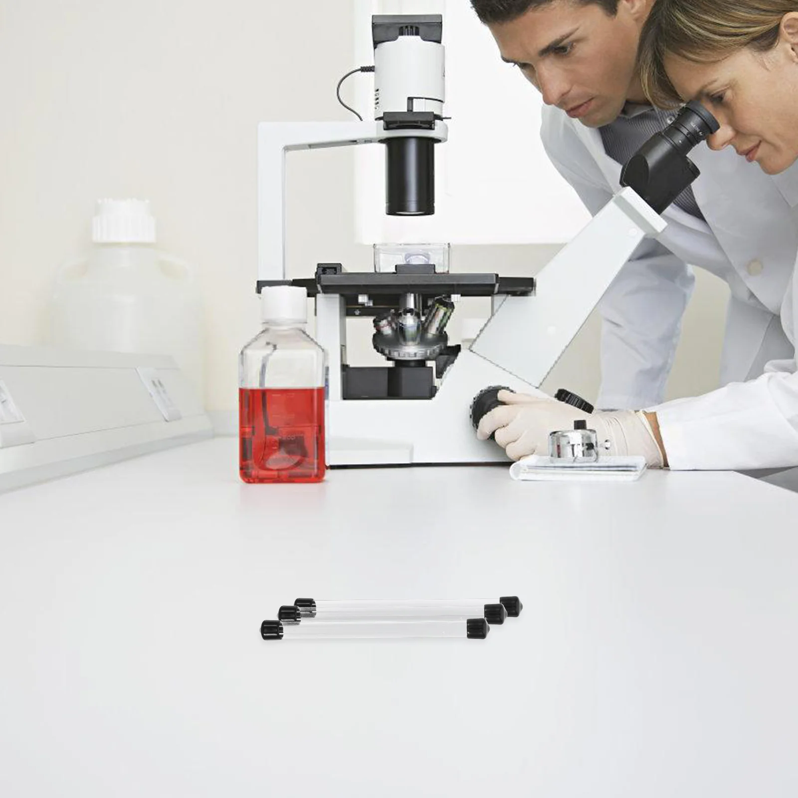 

10Pcs Transparent Plastic Experimental Round Tubes Clear Hard Storage Tubes for Laboratory Test Sample Beads Container Stick