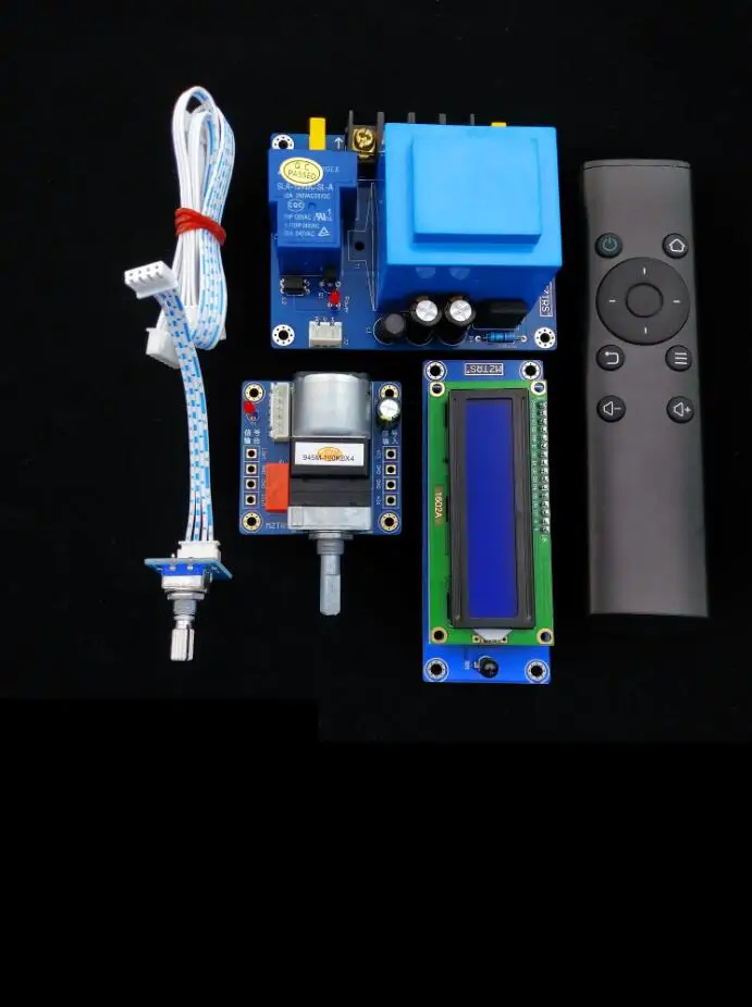 HiFi Motor Pot Preamplifier Remote Volume Control Board Kit + 1602A Display+PSU+Input Switch