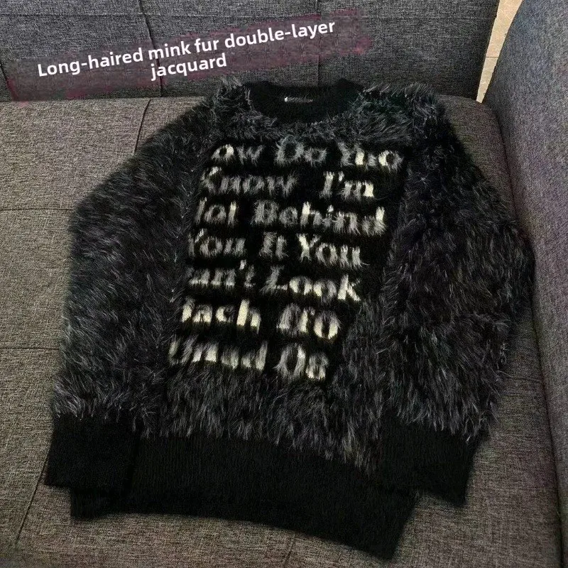 

Loose Fit round Ne Knitwear Cisas New Year Large Size 250 Pou American Sle Women's Faionable Red Knitted Sweater