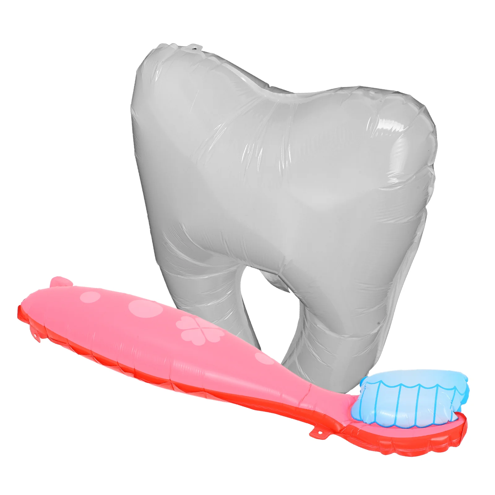 

2 Pcs Toothbrushes Baby Christening Balloons Inflatable Decorations Shower Decorate Big Mouth Toothpaste Cosplay Boy