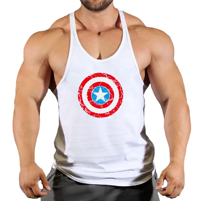 Summer fashion trend fitness vest men's fitness gym clothing fitness printing cool shirt running casual comfortable vest image 6