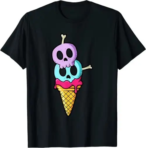 Pastel Goth Skulls and Bones Ice Cream Cone T Shirt SweaT 27635