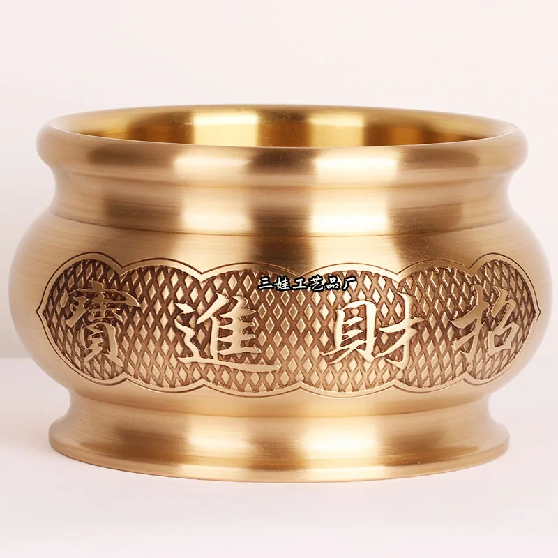 Brass Mouthed Wealth-Attracting Gold and Jade Full House Indoor Incense Burner Craft Ornament