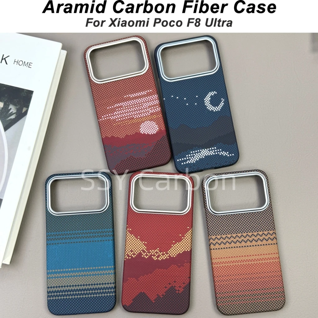 For POCO F8 Ultra Case For MagSafe Magnetic Kevlar Textured Carbon Fiber Skin-friendly Cover For Poco f8 Ultra Shockproof Funda