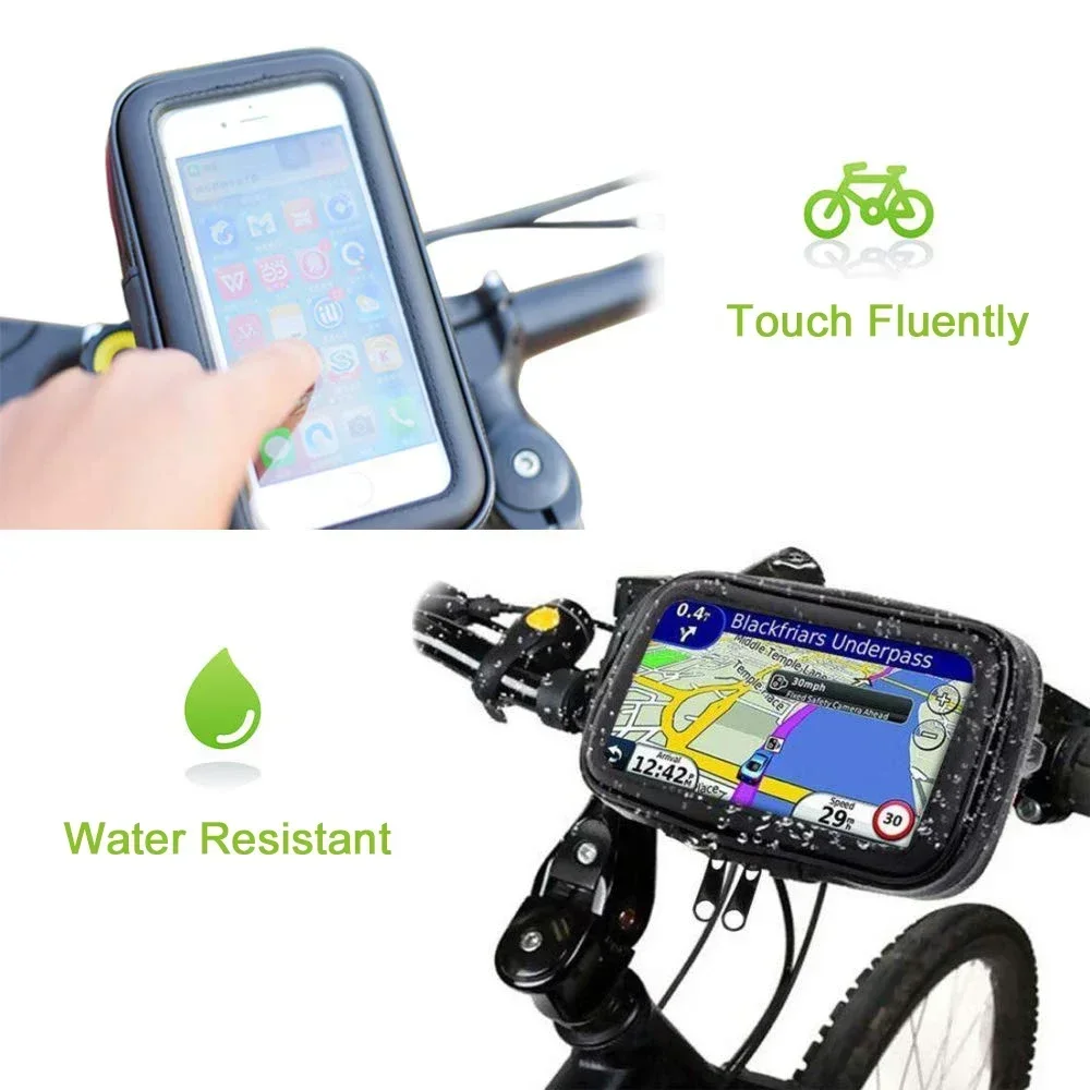 Waterproof Bicycle Phone Holder Motorcycle Bike Handlebar Phone Case Bag for iPhone 15 Pro Max 14 Samsung Bike Phone Stand Mount