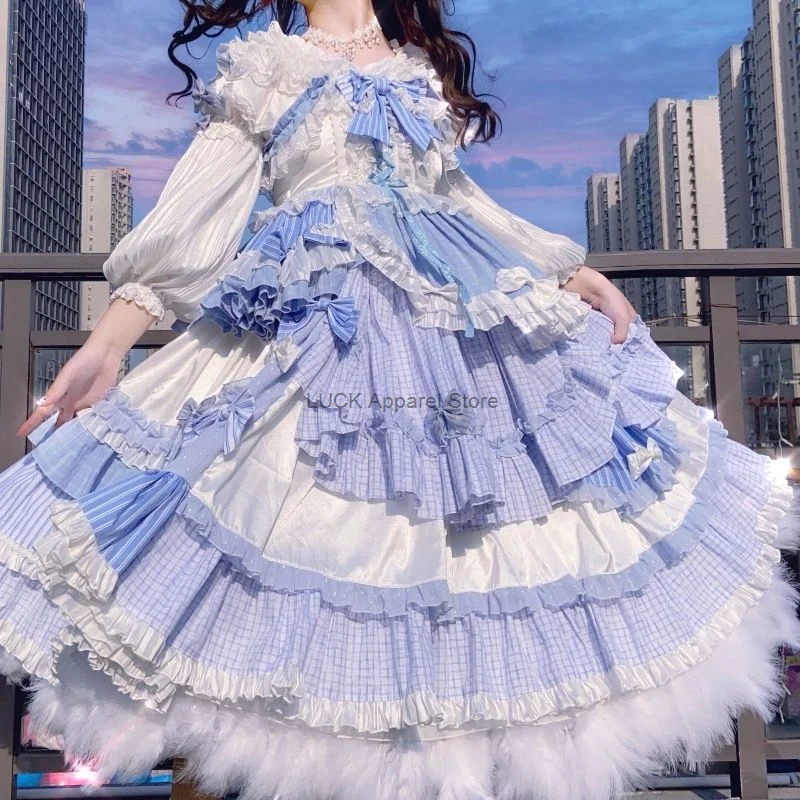 

Mercury Lolita Dress Lolita Fisherman OP Dress Mid Length Set Spring And Autumn Party Dressing