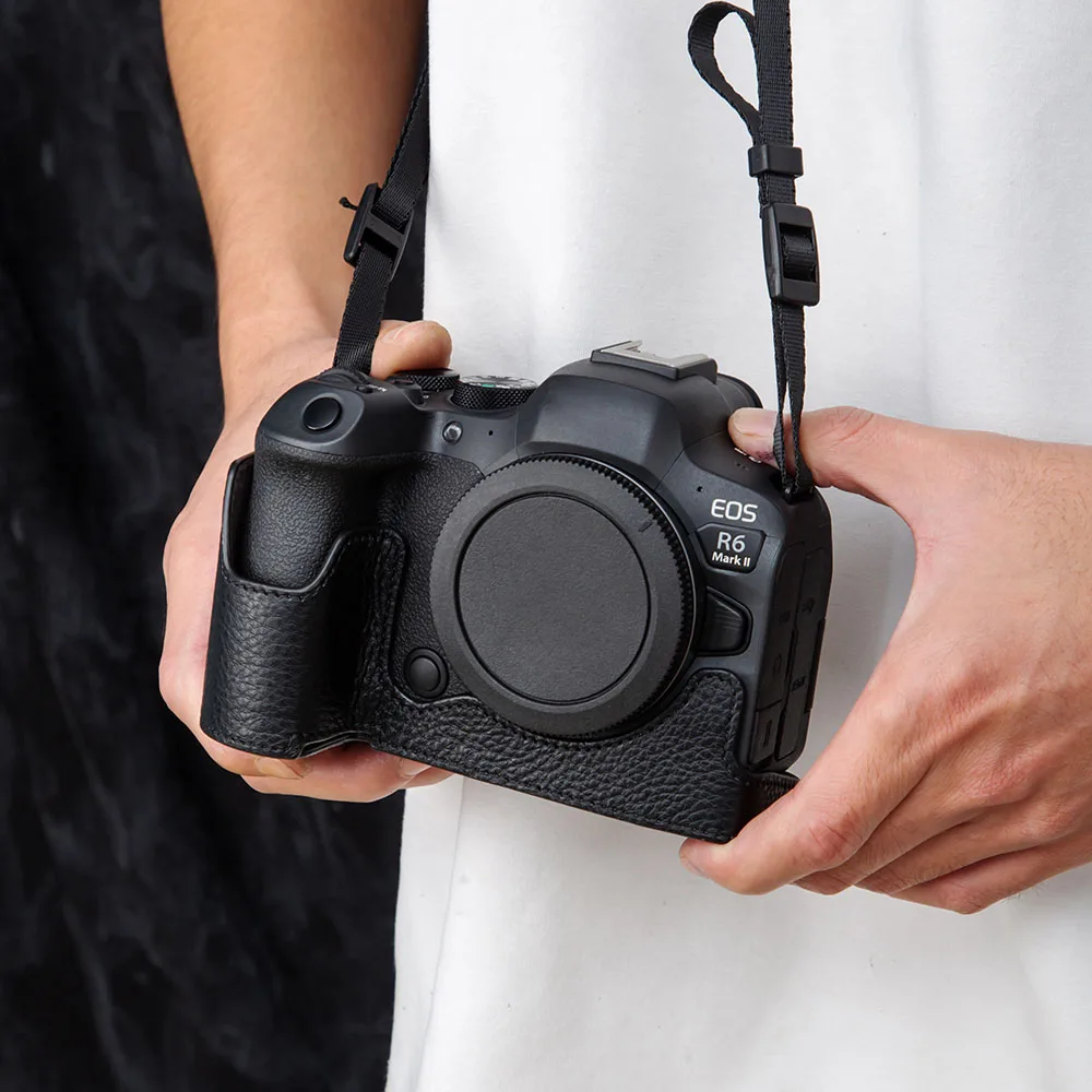 R62 Handmade Camera Bag R6 II Genuine Leather Cowhide Bag Body Case For Canon EOS R6 Mark II R6II Case Protective Case