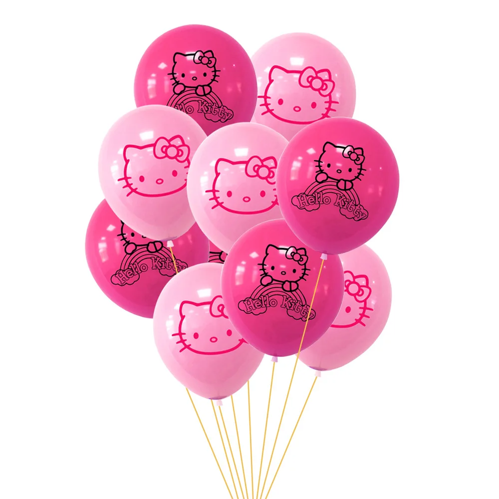 Cartoon Hello Kitty 12 inch Pink Latex Balloon Set Girl's Birthday Party Wedding Balloon Decoration Baby Shower Ball Toy Gift