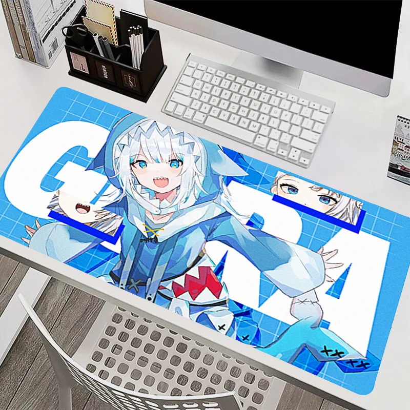 Mouse Pad Esports Gamer Keyboard Mat Computer Acessories Non Slip kawaii Desk Mat H-hololive Gawr Gura Mousepad Anime Desk Decor