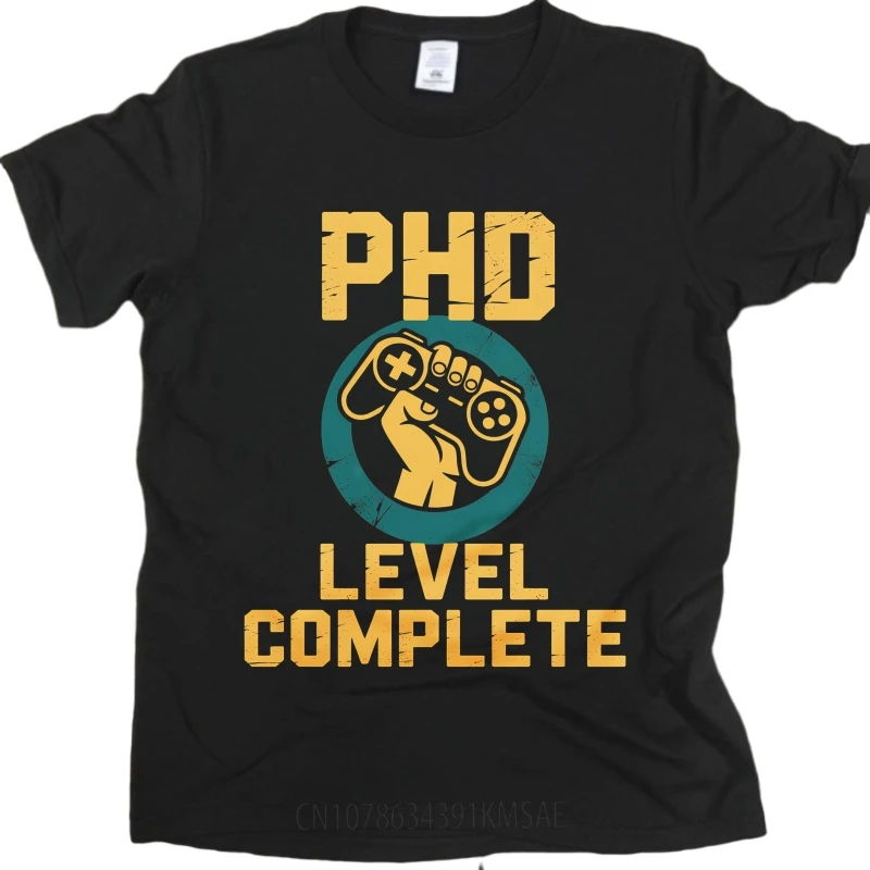 عادية الصيف المراهقين التي شيرت Phd مستوى كاملة أذرع التحكم في ألعاب الفيديو قصيرة الأكمام المطبوعة طاقم الرقبة تي شيرت استرخاء تي شيرت مجسم