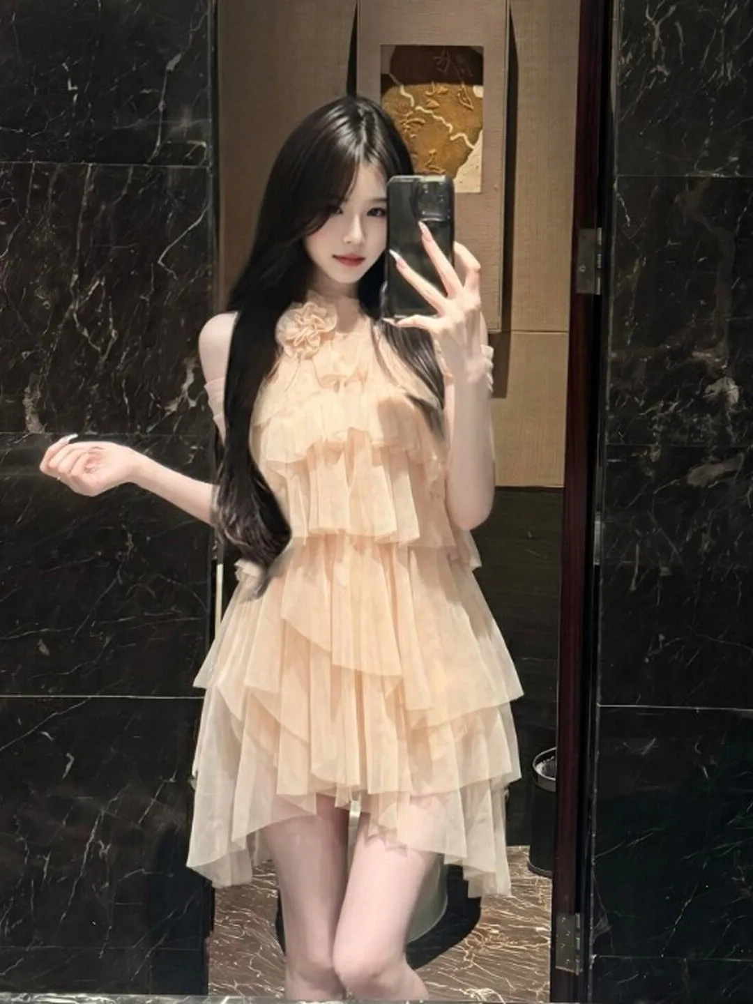 

Gentle Breeze Unique Flower Necklace Top Half Skirt Two-Piece Set Complete Summer Outfit Stylish Casual Fashion Women's Set