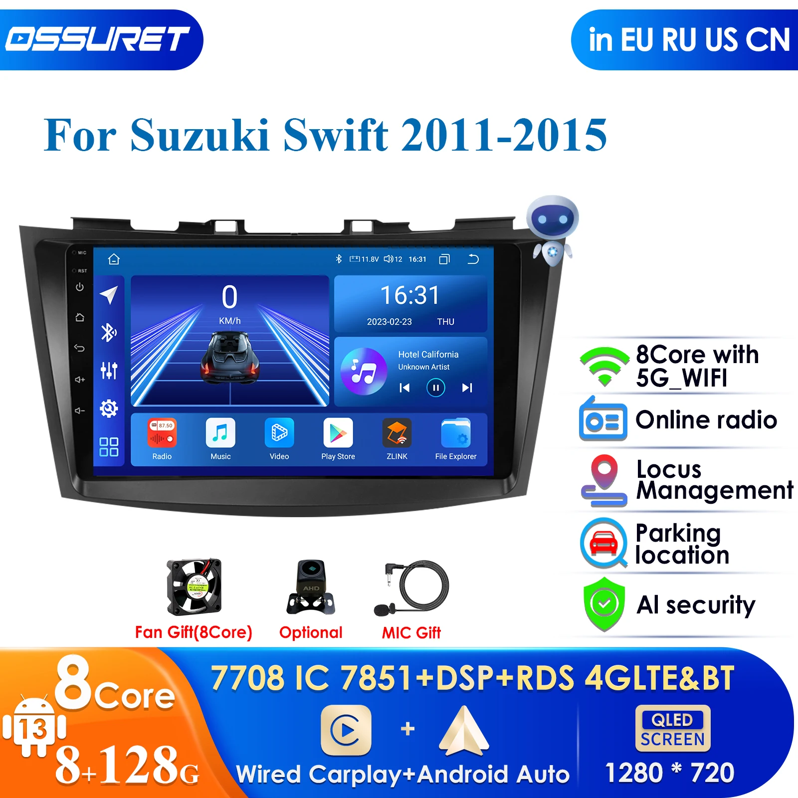 

4G DSP 9 ''автомагнитола, стерео Android Авторадио для Suzuki Swift 4 2011 -2016, мультимедийный видеоплеер, 2Din Авто аудио GPS Carplay