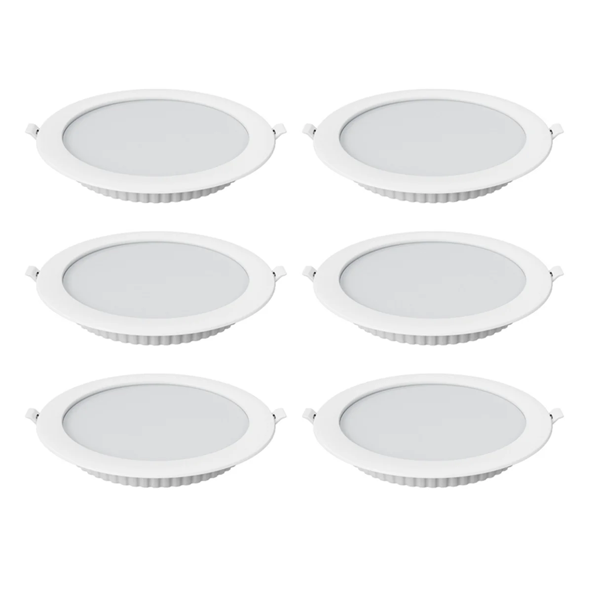 A72P 6PCS 12W LED Downlight Recessed Round Ceiling Spotlight for Indoor Bedroom Home Decorative Lighting White Light