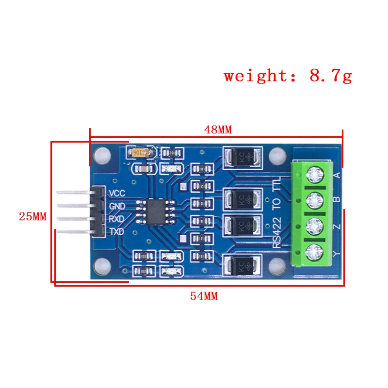 RS422 mutual conversion TTL two-way signal module full duplex 422 turn single chip MAX490 to TTL module