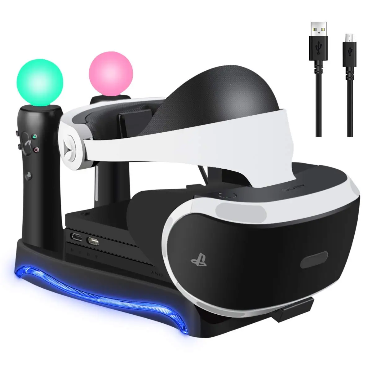 PSVR Stand Charger Station Compatible with Playstation PSVR Showcase and Move Controller Charging Station