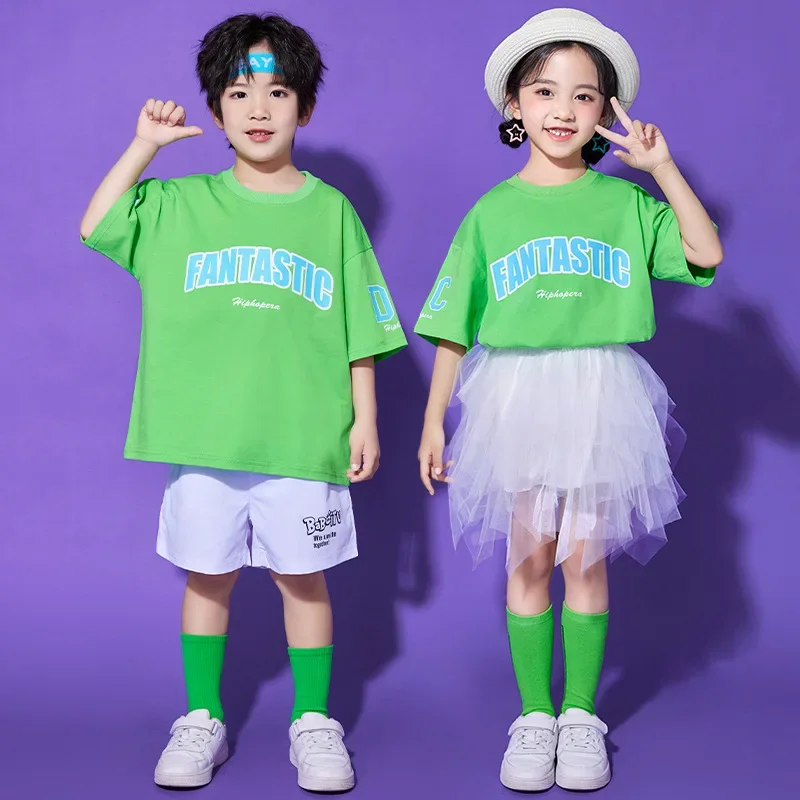 

Children's cheerleading performance uniform, elementary school sports opening ceremony class uniform, gauze skirt set, girl's pe