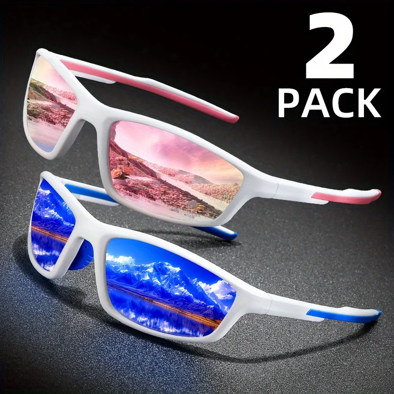 New style 2pcs Polarized Sunglasses with a Sporty Design, Suitable for Both Men And Women for Outdoor Activities Like Baseball
