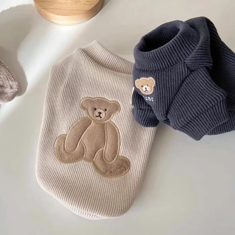 Cute Dog Clothes Winter Teddy Bottom Dog Shirt Puppy Beer Knitted Two Legged Clothes Pomeranian Dog Warm Clothing Pet Supplies