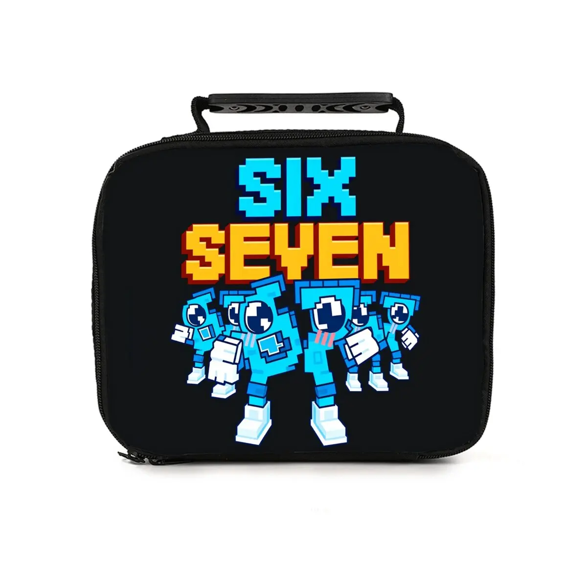 Colorful Number 67 Print Lunch Bag for Boys/Girls Best Gift 2D Flat Cartoon Design for School and Outdoor Handheld Picnics Bags