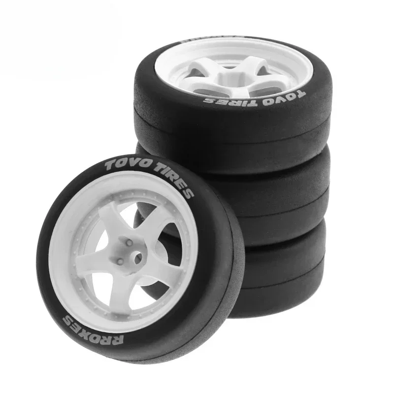 1/10 RC Rally Racing Wheels Tires On Road Car Rubber Tyres 12mm Hex for HPI KYOSHO Tamiya XV02 XV01 TA06 TT01 TT02 PTG2