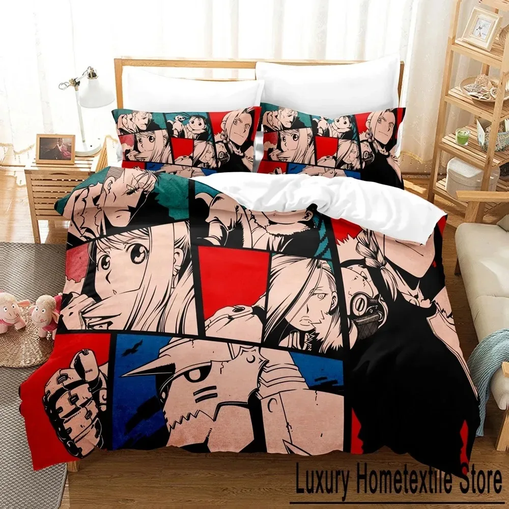 

3D FULLMETAL ALCHEMIST Bedding Sets Duvet Cover Set With Pillowcase Twin Full Queen King Bedclothes Bed Linen Home textile