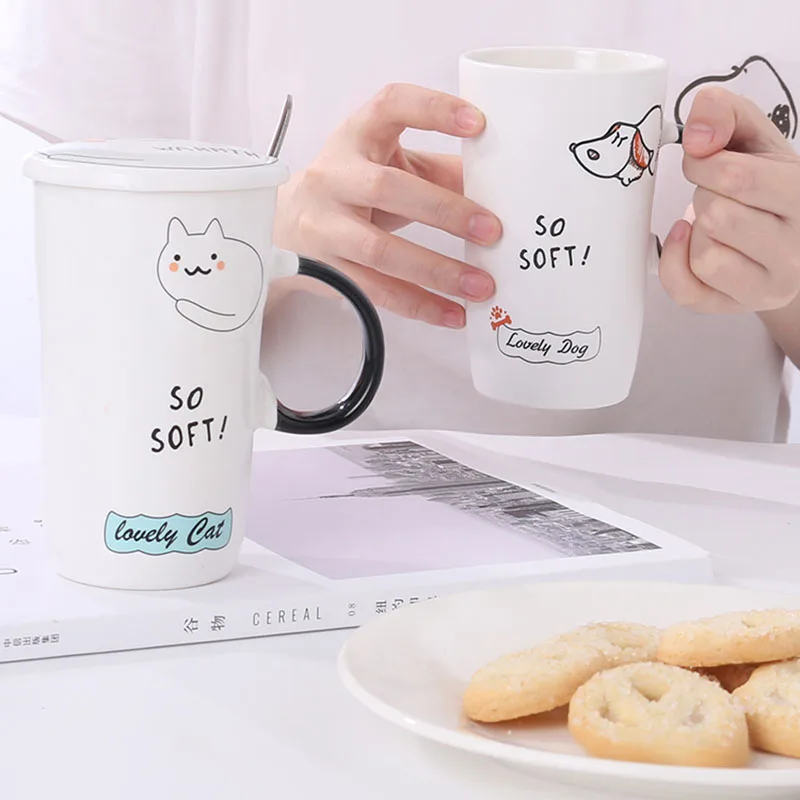 

Ceramic Reusable Coffee Cup Mug Kawaii Art Handle Bubble Tea Portable Bone China Mug Lids Girls Gobelet Reutilisable Tea Set