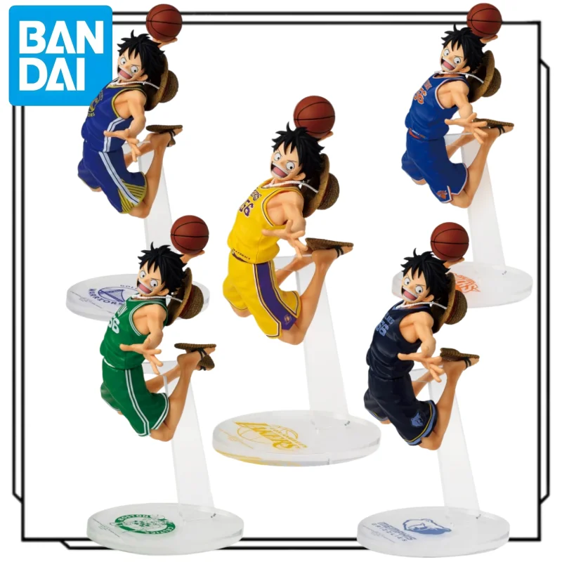 Figura Coleccionable Original de BANDAI ONE PIECE X NBA Super Star Series Los Angeles Lakers Monkey D. Luffy, Adorno de Escritorio