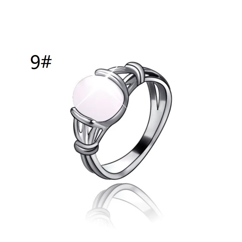 Hot Movie Twilight Bella Same Style Ring Ladies Fashion Jewelry Opal Silver Color Finger Rings for Women Party Decor