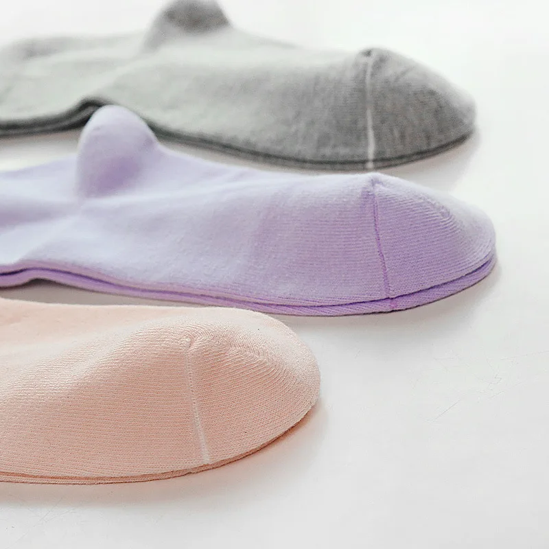 Detic Women's Cotton Sos لون نقي فضفاض للعناية بالفم رياضي Sos ماص بطول منتصف الساق بدون علامة تجارية مسجلة #4