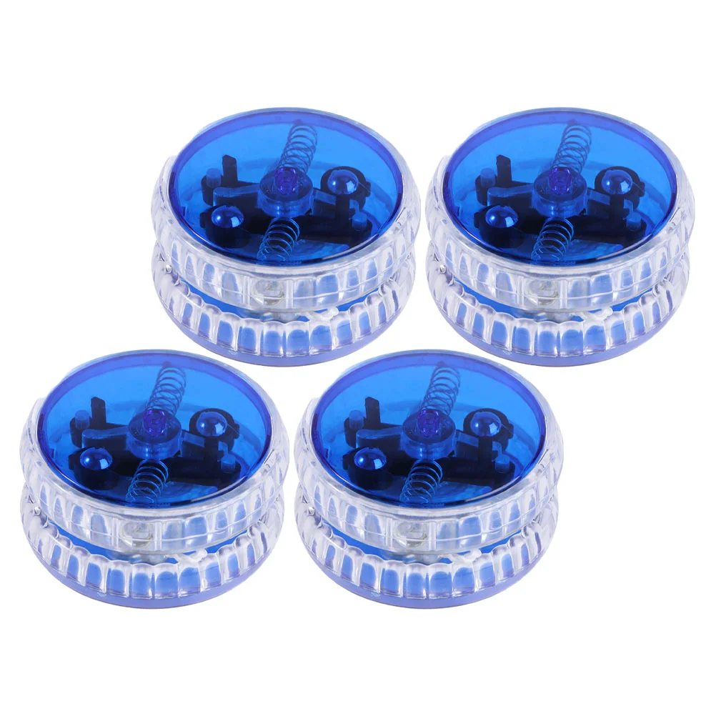 4 Pcs Yo-Yo Toys LED Light Kid Flash Challenging with Lights Plastic Balls